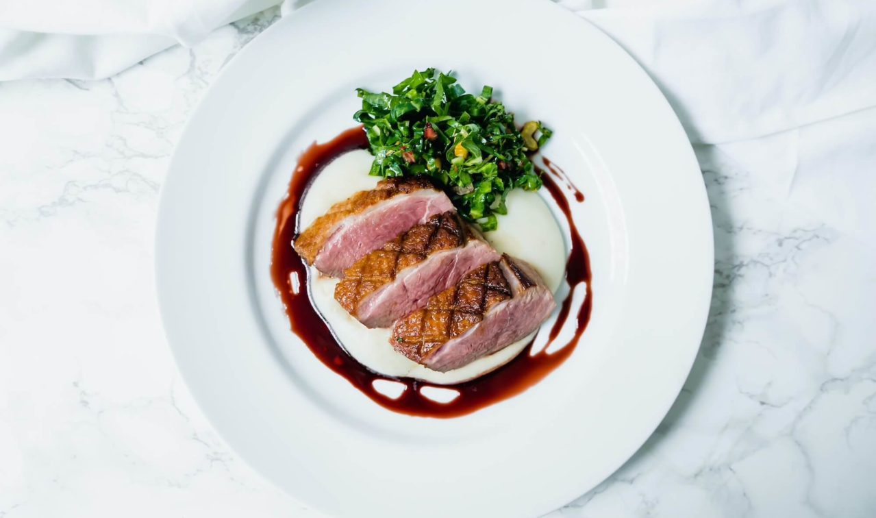 Plate with Wild Quail and Greens.