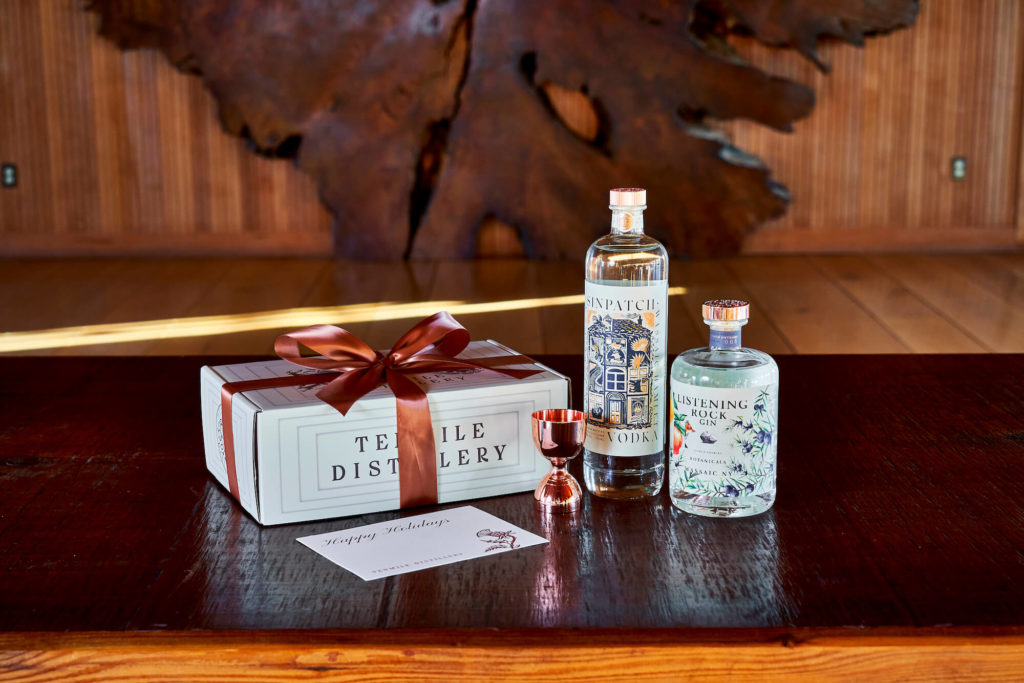 Holiday Gift Box with Copper Ribbon