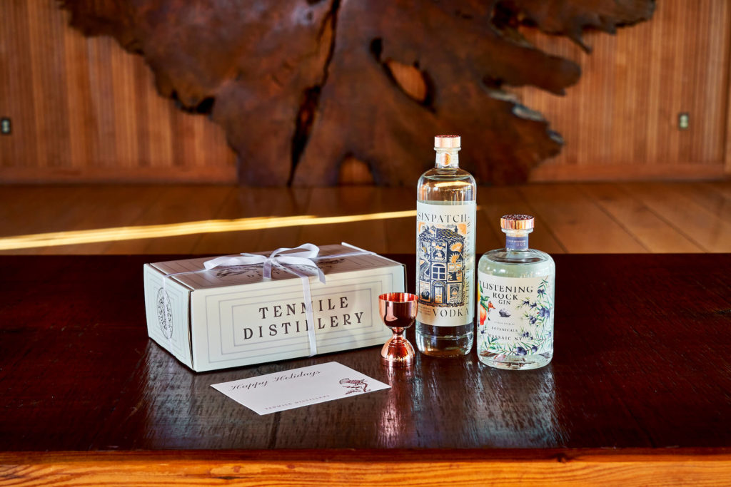 Holiday Gift Box with White Ribbon