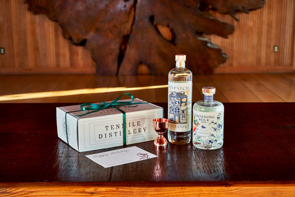 Holiday Gift Box with Green Ribbon