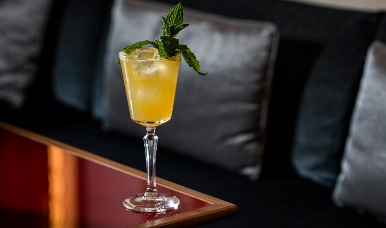 Le Voyageur Cocktail on a table