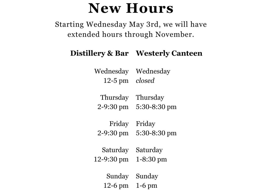 List of New Hours